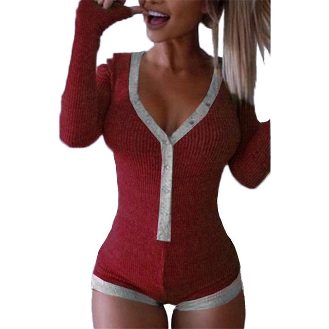 New Sexy Casual Bodysuit Women V Neck - friipe