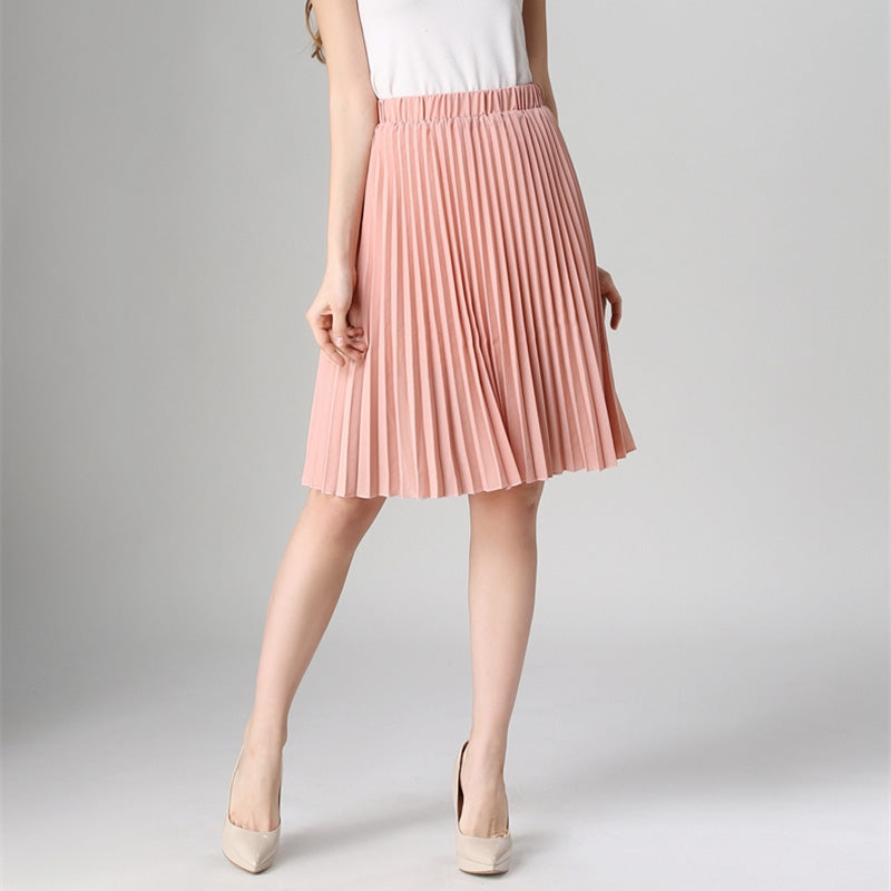 High waisted coral deals pleated skirt